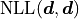 \mathrm{NLL}(\bm{d}, \bm{d})