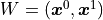 W = \left( \bm{x}^0, \bm{x}^1 \right)